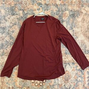 Cuts Men's Maroon Long Sleeve Shirt